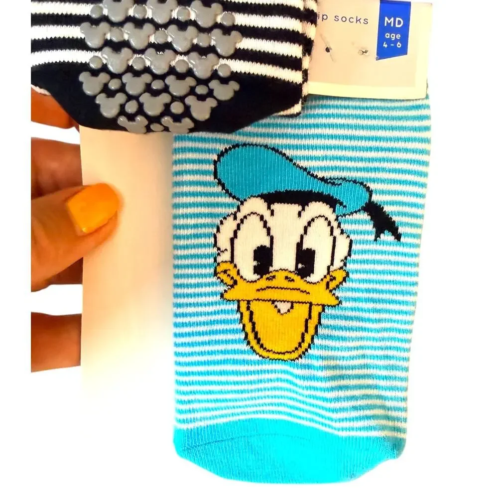 Tavi Noir + Disney Kid's Mickey Mouse & Donald Duck 2-Pack Grip Socks NWT
